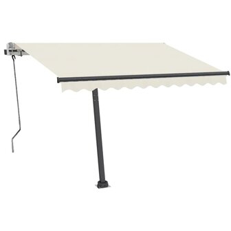 Luifel vrijstaand handmatig uittrekbaar 350x250 cm cr&egrave;mekleurig 3
