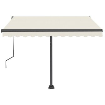Luifel vrijstaand handmatig uittrekbaar 350x250 cm cr&egrave;mekleurig 5