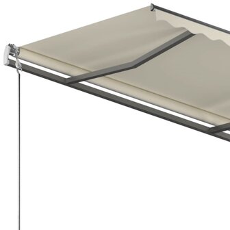 Luifel vrijstaand handmatig uittrekbaar 350x250 cm cr&egrave;mekleurig 7