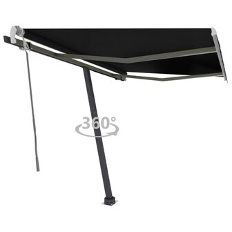 Luifel vrijstaand handmatig uittrekbaar 350x250 cm antraciet 1
