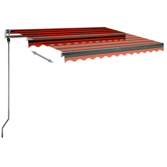 Luifel vrijstaand handmatig uittrekbaar 350x250 cm oranje bruin 4