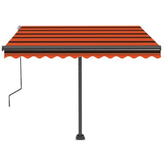 Luifel vrijstaand handmatig uittrekbaar 350x250 cm oranje bruin 5