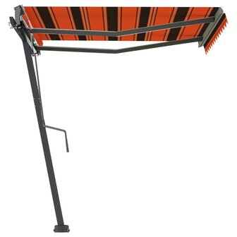 Luifel vrijstaand handmatig uittrekbaar 350x250 cm oranje bruin 6