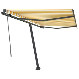 Luifel vrijstaand automatisch 350x250 cm geel en wit 2