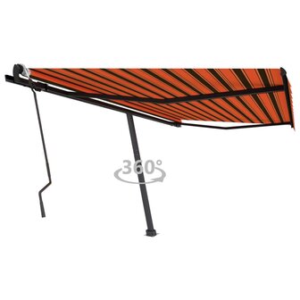 Luifel vrijstaand handmatig uittrekbaar 400x300 cm oranje bruin 1