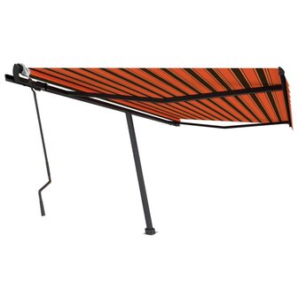 Luifel vrijstaand handmatig uittrekbaar 400x300 cm oranje bruin 2