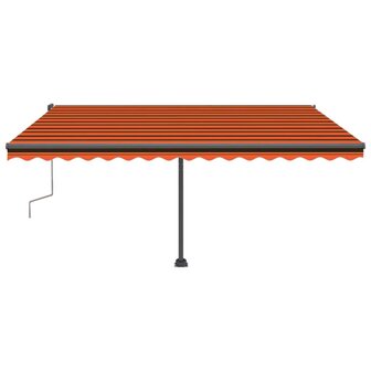 Luifel vrijstaand handmatig uittrekbaar 400x300 cm oranje bruin 4