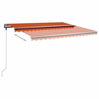 Luifel vrijstaand handmatig uittrekbaar 400x300 cm oranje bruin 6