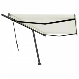 Luifel vrijstaand handmatig uittrekbaar 500x300 cm cr&egrave;mekleurig 2