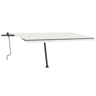 Luifel vrijstaand handmatig uittrekbaar 500x300 cm cr&egrave;mekleurig 3