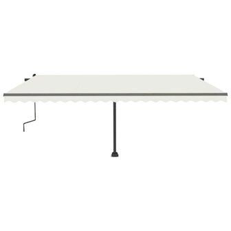 Luifel vrijstaand handmatig uittrekbaar 500x300 cm cr&egrave;mekleurig 4