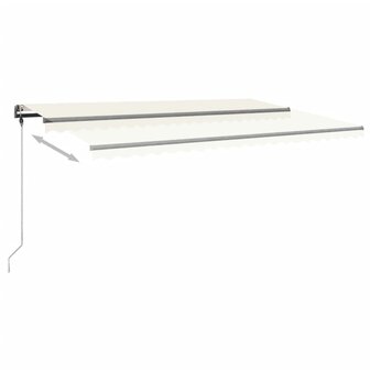 Luifel vrijstaand handmatig uittrekbaar 500x300 cm cr&egrave;mekleurig 6