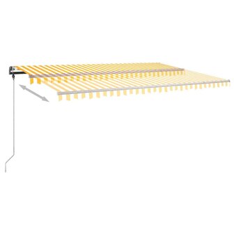 Luifel vrijstaand handmatig uittrekbaar 500x300 cm geel en wit 5