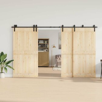 Doos met onderdelen voor schuifdeur 366 cm staal zwart 3