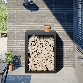 Haardhoutrek 60x40x80 cm staal zwart 1