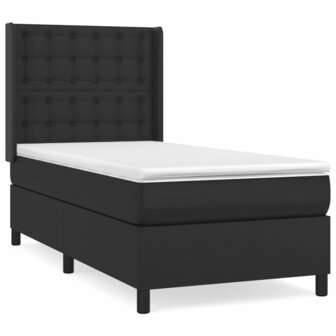 Boxspring met matras kunstleer zwart 80x200 cm 2