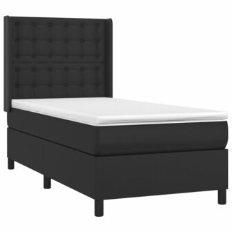Boxspring met matras kunstleer zwart 80x200 cm 3