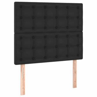Boxspring met matras kunstleer zwart 80x200 cm 6