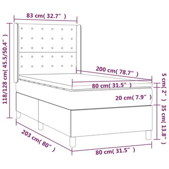 Boxspring met matras kunstleer zwart 80x200 cm 7