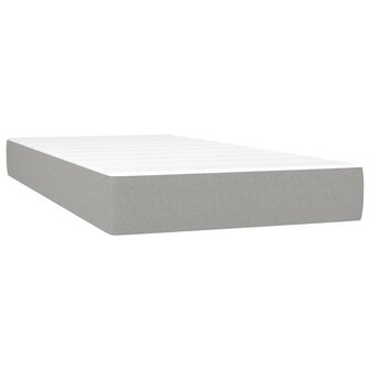Boxspring met matras en LED stof lichtgrijs 200x200 cm 6