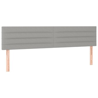 Boxspring met matras en LED stof lichtgrijs 200x200 cm 7