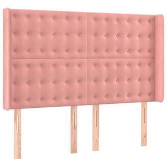 Boxspring met matras en LED fluweel roze 140x200 cm 7