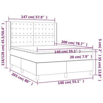 Boxspring met matras en LED fluweel roze 140x200 cm 8