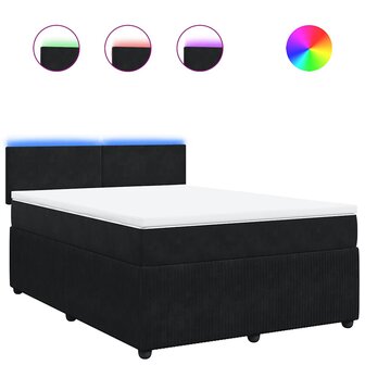 Boxspring met matras fluweel zwart 160x200 cm 2