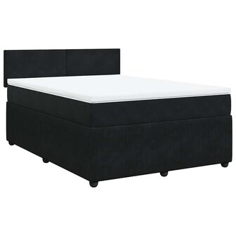 Boxspring met matras fluweel zwart 160x200 cm 3