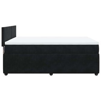 Boxspring met matras fluweel zwart 160x200 cm 7