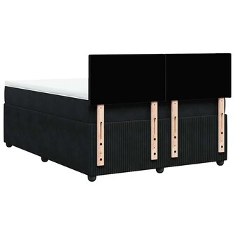 Boxspring met matras fluweel zwart 160x200 cm 8