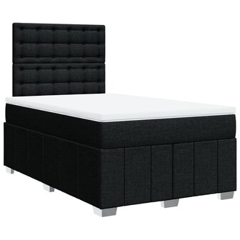 Boxspring met matras stof zwart 120x200 cm 3