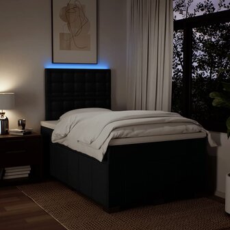 Boxspring met matras stof zwart 120x200 cm 4