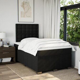 Boxspring met matras stof zwart 120x200 cm 5