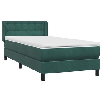 Boxspring met matras fluweel donkergroen 80x220 cm 4