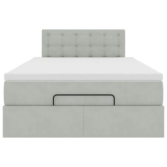 Ottoman bed met matras en LED&amp;apos;s 120x200 cm fluweel lichtgrijs 7