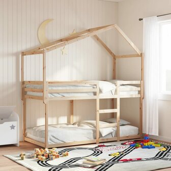 Stapelbedframe zonder matras massief grenenhout 90x190 cm 1