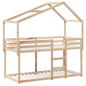 Stapelbedframe zonder matras massief grenenhout 90x190 cm 3