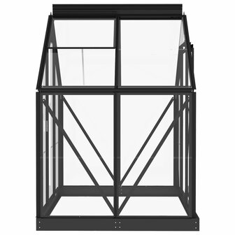 Kweekkas 155x103x191 cm aluminium en glas antracietkleurig 7