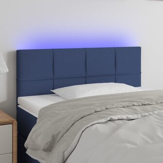 Hoofdbord LED 80x5x78/88 cm stof blauw 1