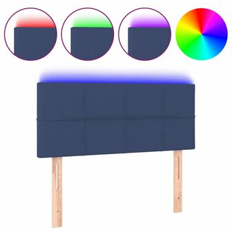 Hoofdbord LED 80x5x78/88 cm stof blauw 2