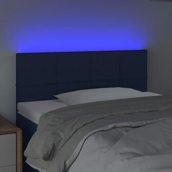 Hoofdbord LED 80x5x78/88 cm stof blauw 3