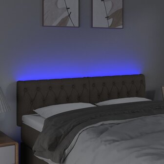 Hoofdbord LED 144x7x78/88 cm stof taupe 3