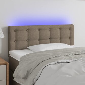 Hoofdbord LED 100x5x78/88 cm stof taupe 1