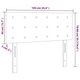 Hoofdbord LED 100x5x78/88 cm stof taupe 6