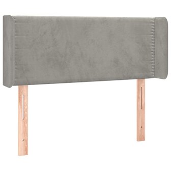 Hoofdbord LED 103x16x78/88 cm fluweel lichtgrijs 3