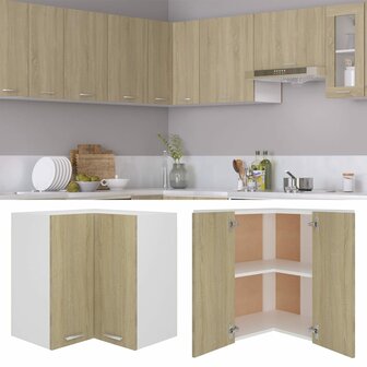 Hanghoekkast Lyon 57x57x60 cm bewerkt hout sonoma eikenkleurig 2