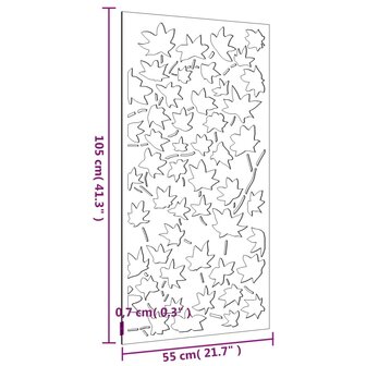 Wanddecoratie tuin esdoornbladontwerp 105x55 cm cortenstaal 8