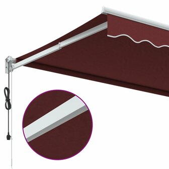 Luifel automatisch uittrekbaar 300x250 cm bordeauxrood 7