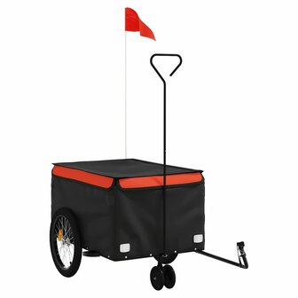 Fietstrailer 30 kg ijzer zwart en oranje 2